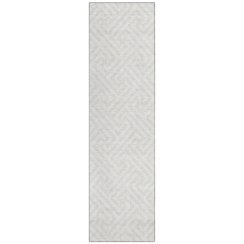 Washable Geometric Indoor / Outdoor Rug, Runner 2'3" x 7'6"