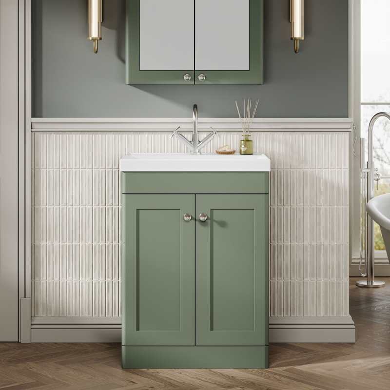 Classique Bathroom Vanity, Satin Green, 61 cm W