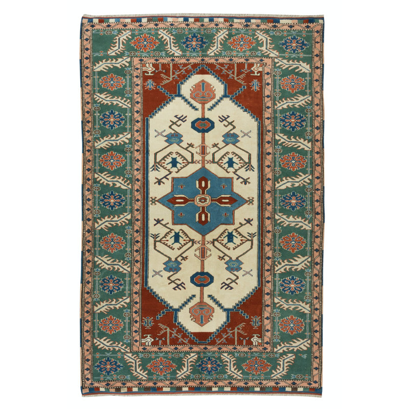 Tapis à motif géométrique, tapis turc authentique fabriqué à la main, 100% laine