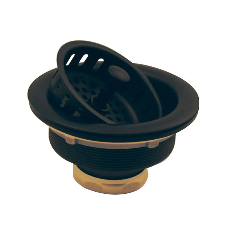 Crépine de panier d'évier de cuisine en laiton massif, Noir mat