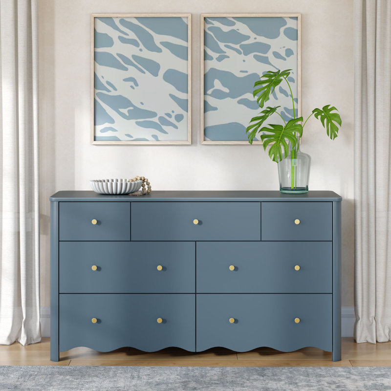 Commode 7 tiroirs Sutton, bleu brumeux, Bleu brumeux