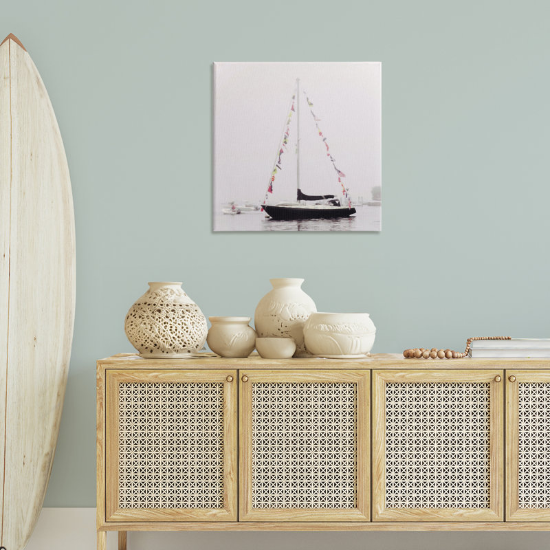 «Sail Sail Flags in Harbor», art mural sur toile par Graffi *ee Studios, H 30 po x l 30 po