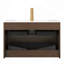 Meuble-lavabo 30 avec lavabo, armoire de rangement flottante en contreplaqué ultra-rayé avec tiroirs, lavabo intégré en pierre frittée blanche Carrara, pré-assemblé