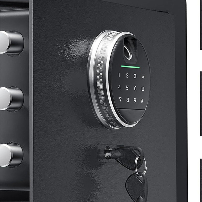 Home Safe With Fireproof Document Bag, Digital Security Safe With Removable Shelf Secure Cash, (With fireproof bag)