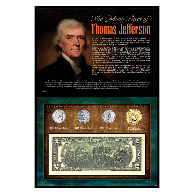Plusieurs visages de souvenirs de Thomas Jefferson
