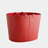 Oversized Oval Leather Basket-Deep Red-124848467