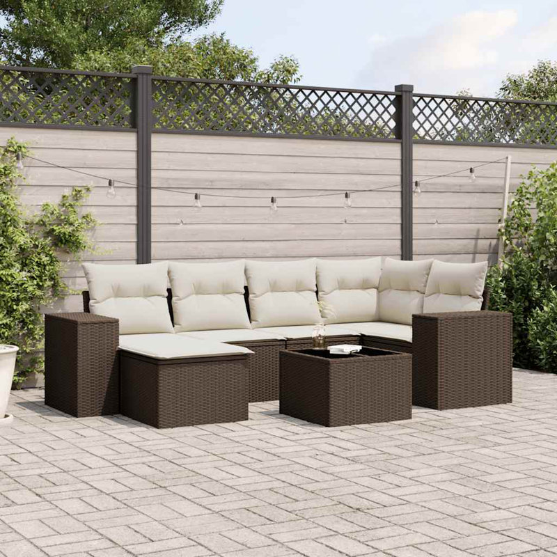 Grand canapé modulaire en rotin PE Vidaxl