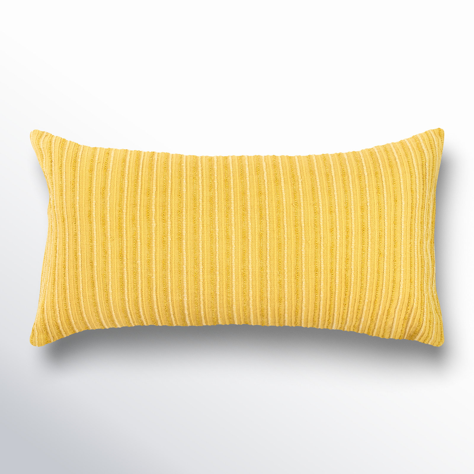 Leifsson Striped Cotton Lumbar Throw Pillow, Yellow