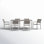 Ensemble de salle à manger de patio en métal pour 6 personnes avec table rectangulaire Aynura