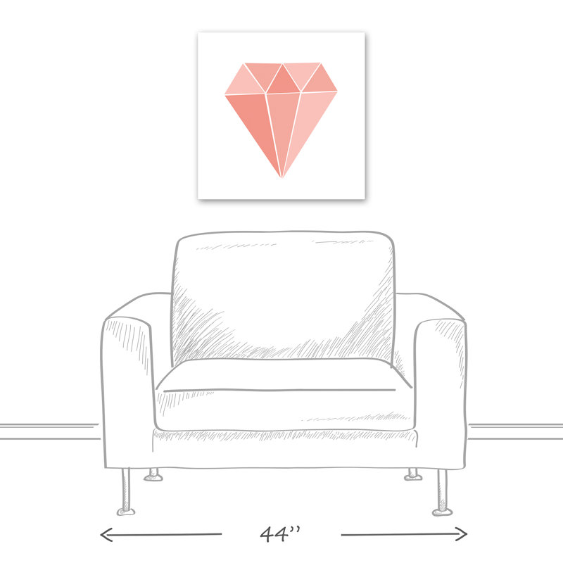 Art sur toile blushing diamond Carnie, H 20 po x l 20 po x P 1,25 po