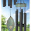 Carillon d'extérieur en acier et en aluminium 40 "Acushnet Patina Breeze avec détails décoratifs en plastique et crochet de suspension - noir-272488102-272488103