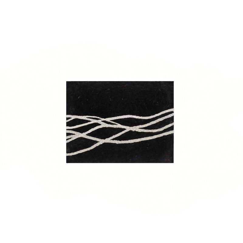 «Interwoven White Lines Abstract», art mural encastré en bois 16 x 20