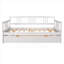 Lit de jour en bois massif de couleur blanche avec lit gigogne simple, mobilier multifonctionnel pour petits espaces et chambres d'amis
