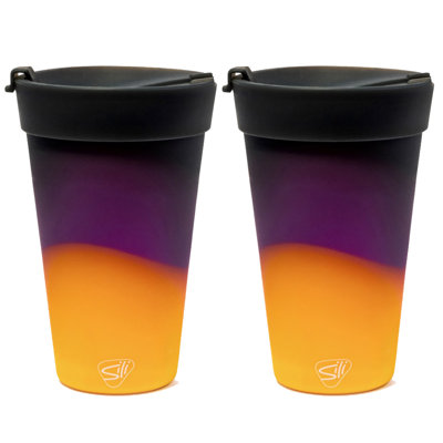 Silipint: Silicone 16oz Coffee Tumblers: 2 Pack Sun Storm - Unbreakable Cups