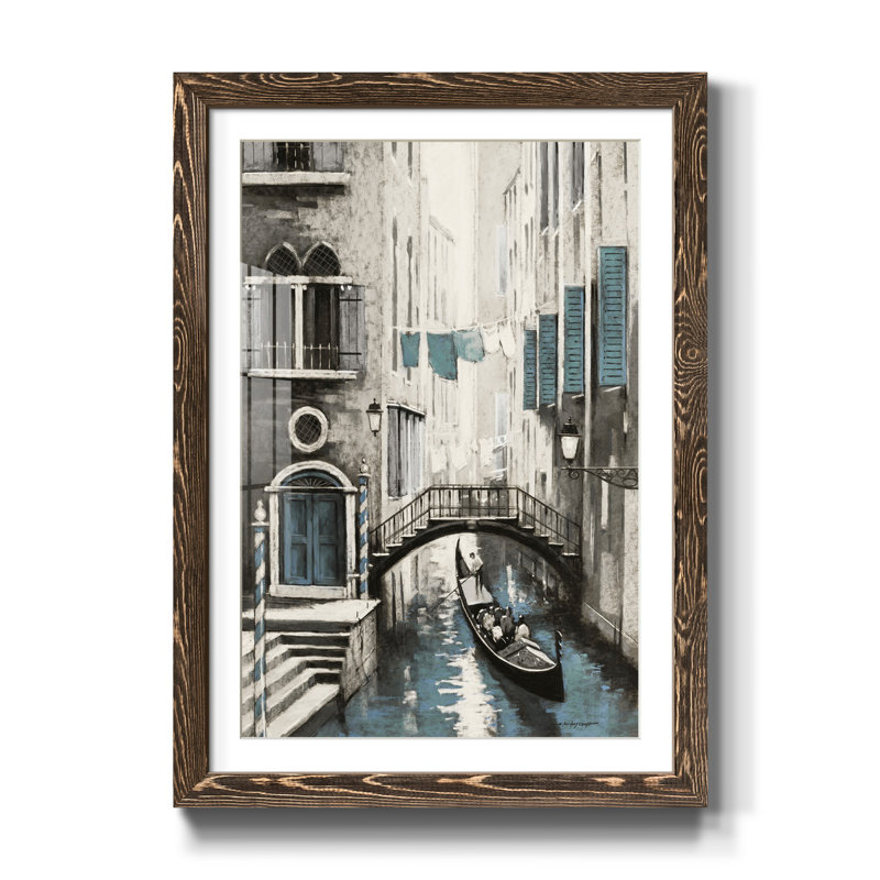 Venise I - reproduction d'art, Walnut Framed Paper, H 31,5 po x l 23,5 po x P 1,5 po, Blanc