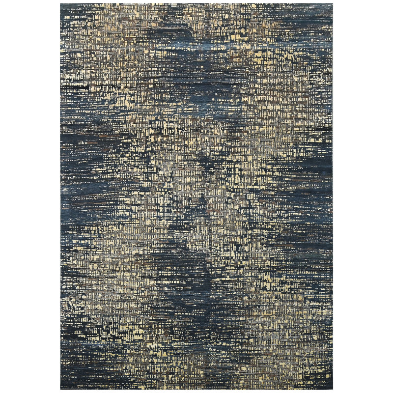 One-of-a-Kind Rectangle 9'10" x 14'1" Area Rug in Denim/Gold