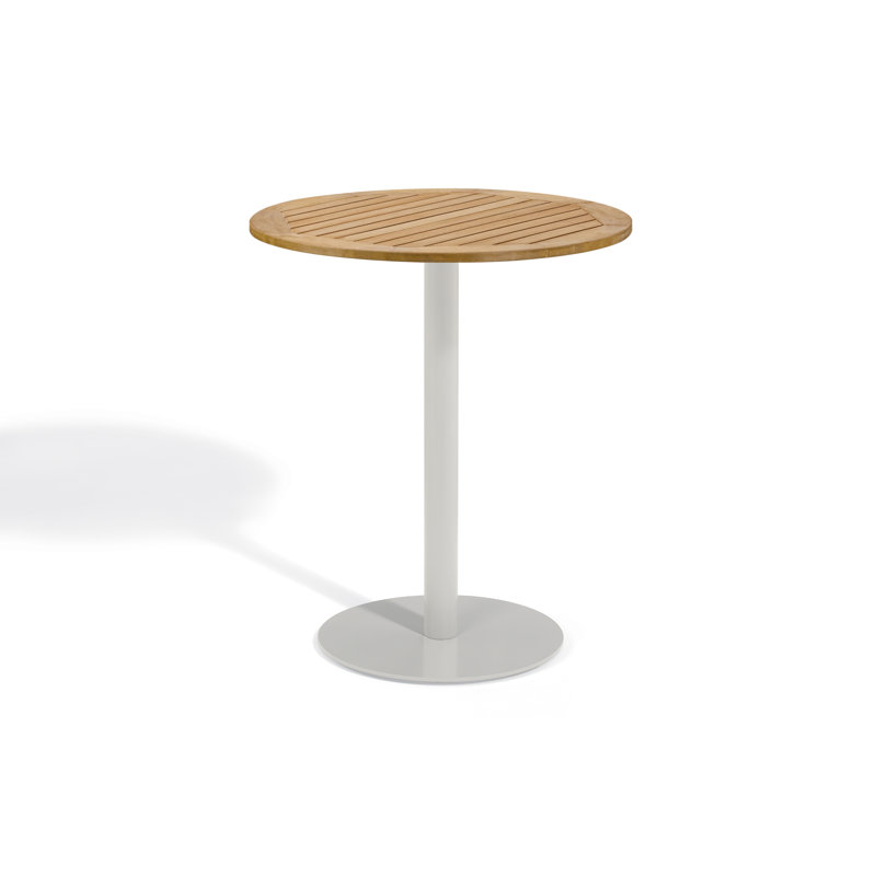 Travira Outdoor Round Bar Table, Natural, 24" L x 24" W