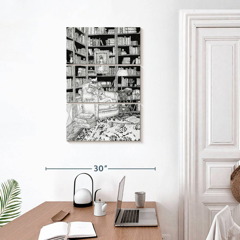 Brampt The Cat's Library, 32" H x 20" W