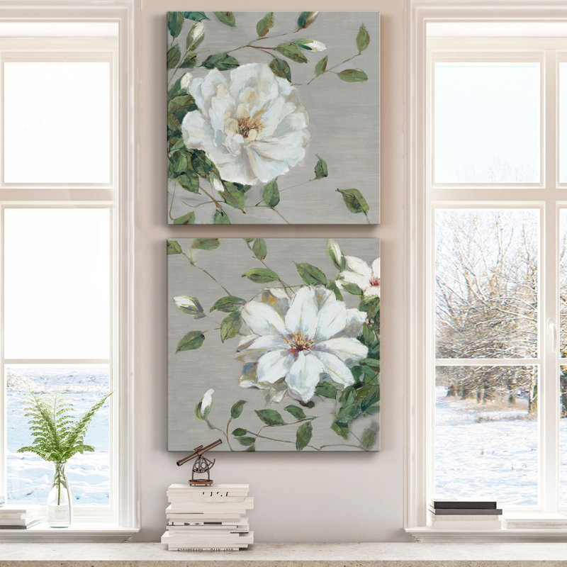 «Garden Melody I», ensemble de 2 reproductions d'art sur toile tendue, H 16 po x l 32 po x P 1 po