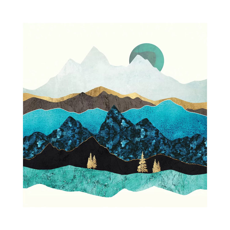 Sarcelle après-midi - impression d'art graphique, Toile tendue, Aucun mat, H 26 po x l 26 po x P 1,5 po