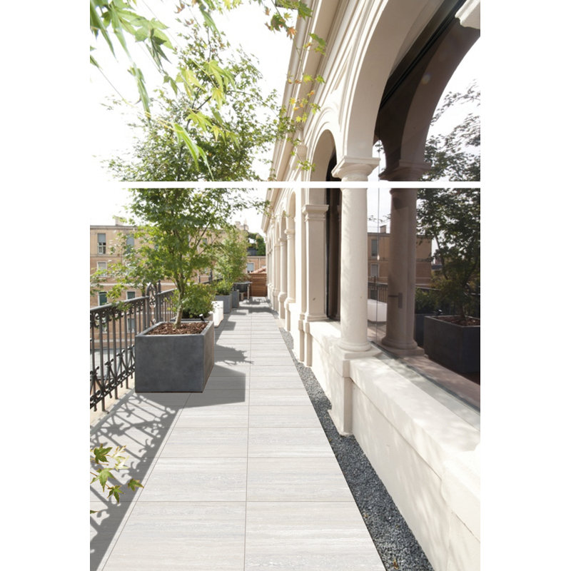 Carreau de champ en porcelaine 24 po x 24 po travertin perle pavé Icon