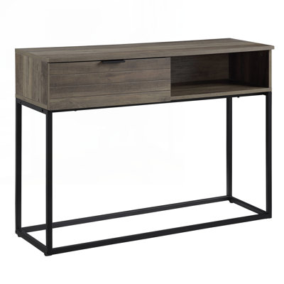 Galeno Rustic Oak with Black Finished Legs Writing Desk