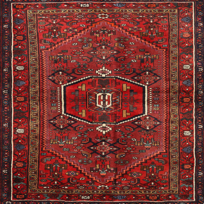 Tapis jaune clair/marron/noir Sabala, Carré 6 pi