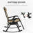 Outsunny 2 Pieces Outdoor Rocking Chairs, Foldable Reclining Zero Gravity Lounge Rocker With Pillow, Cup & Phone Holder, Combo Design With Folding Legs, Beige-1149286547