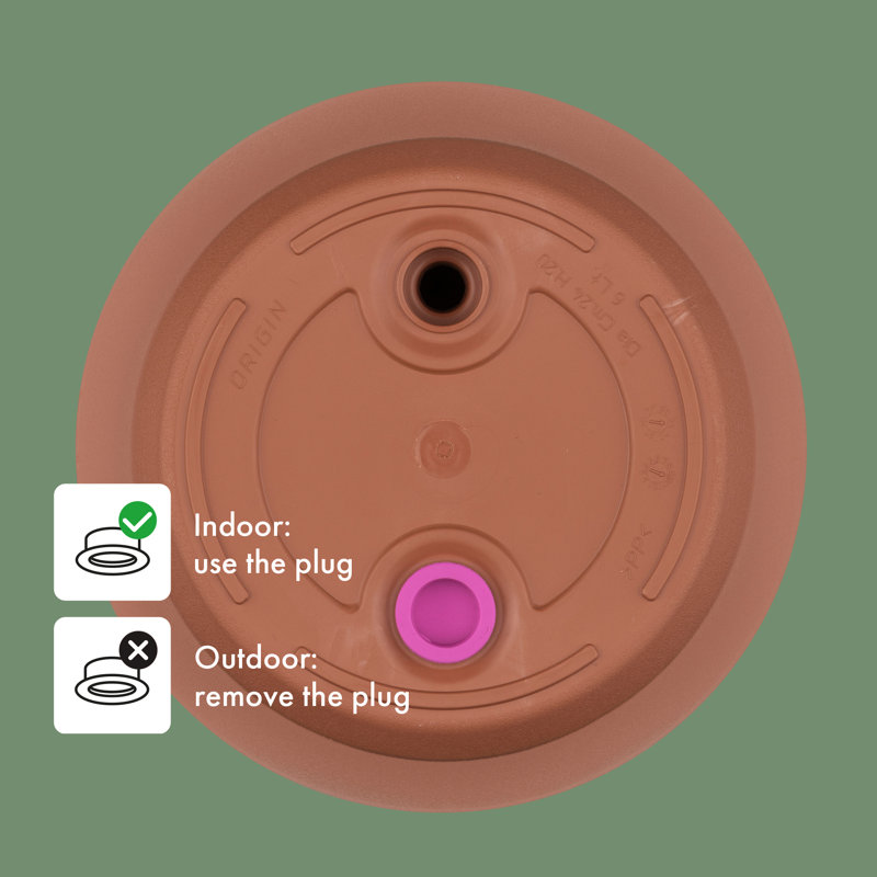 Raesha 11.4" Planter | Light Shock Resistant Plastic | Indoor/outdoor Pot For Patio/porch | Drain Plug | Trendy Planter For Plants, Flowers, Garden