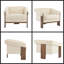 Chaise d'appoint en tissu beige Mid-Century Sierra-884233895