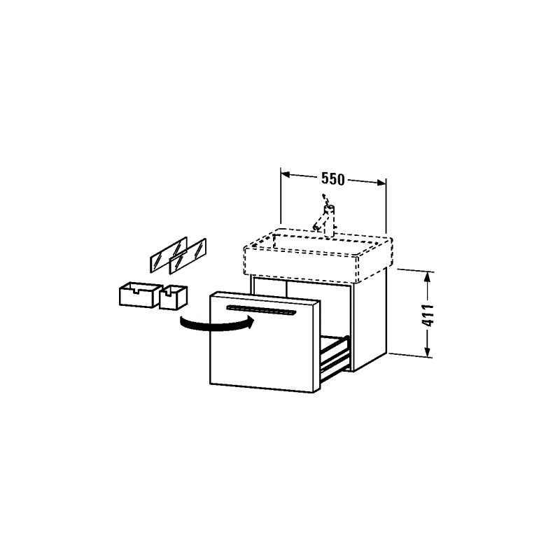 Base de meuble-lavabo murale 22" seulement Vero, Chêne blanchi