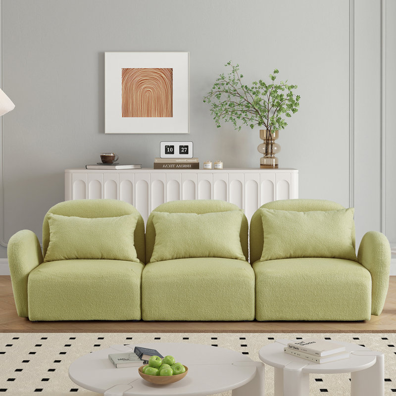 Misue 93.85'' Reception Sofa, Green