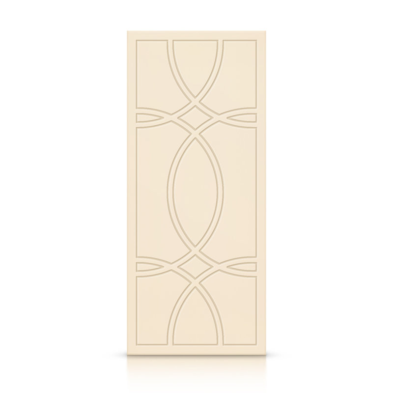Porte standard à panneaux en bois massif, Beige, 30 po x 96 po