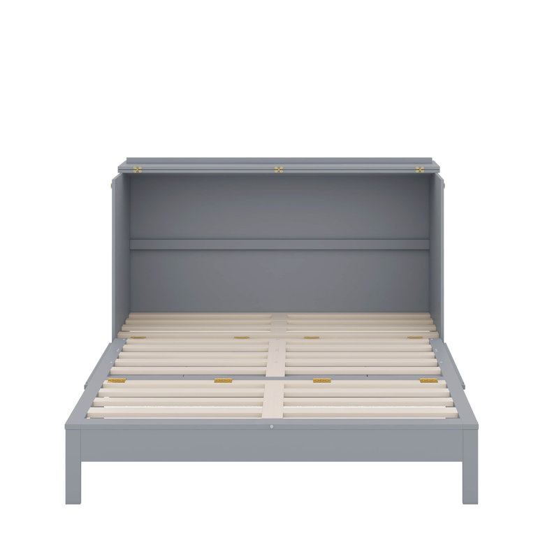 Full Murphy Bed With Drawers, Gray