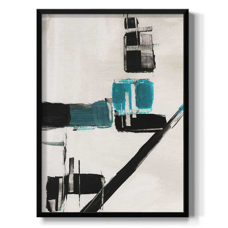 " Geometry Notes I ", 37.5" H x 27.5" W x 1" D, Black Framed Canvas, No Mat