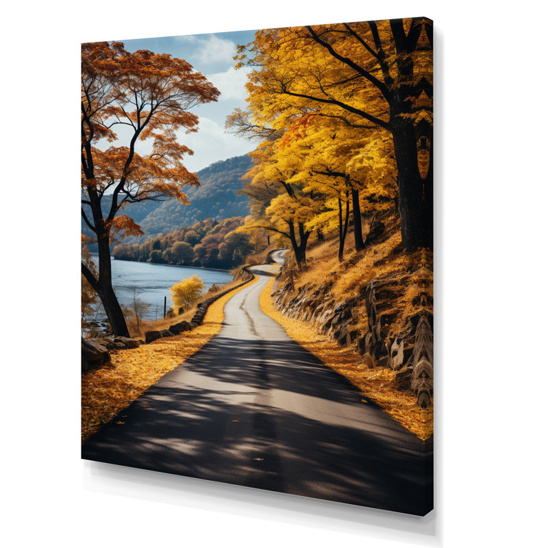 «Badi Road Through Yellow Forest III», reproduction sur toile, H 32 po x l 16 po x P 1 po, Toile tendue
