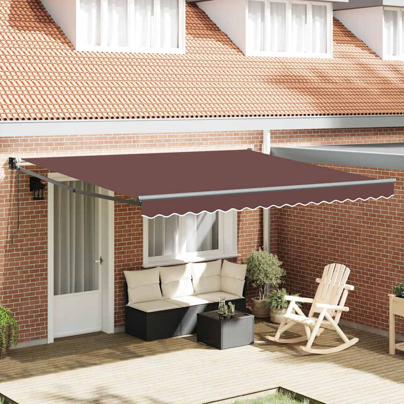 VidaXL 400cm W x 300cm D Polyester Cover Retractable Patio Awning