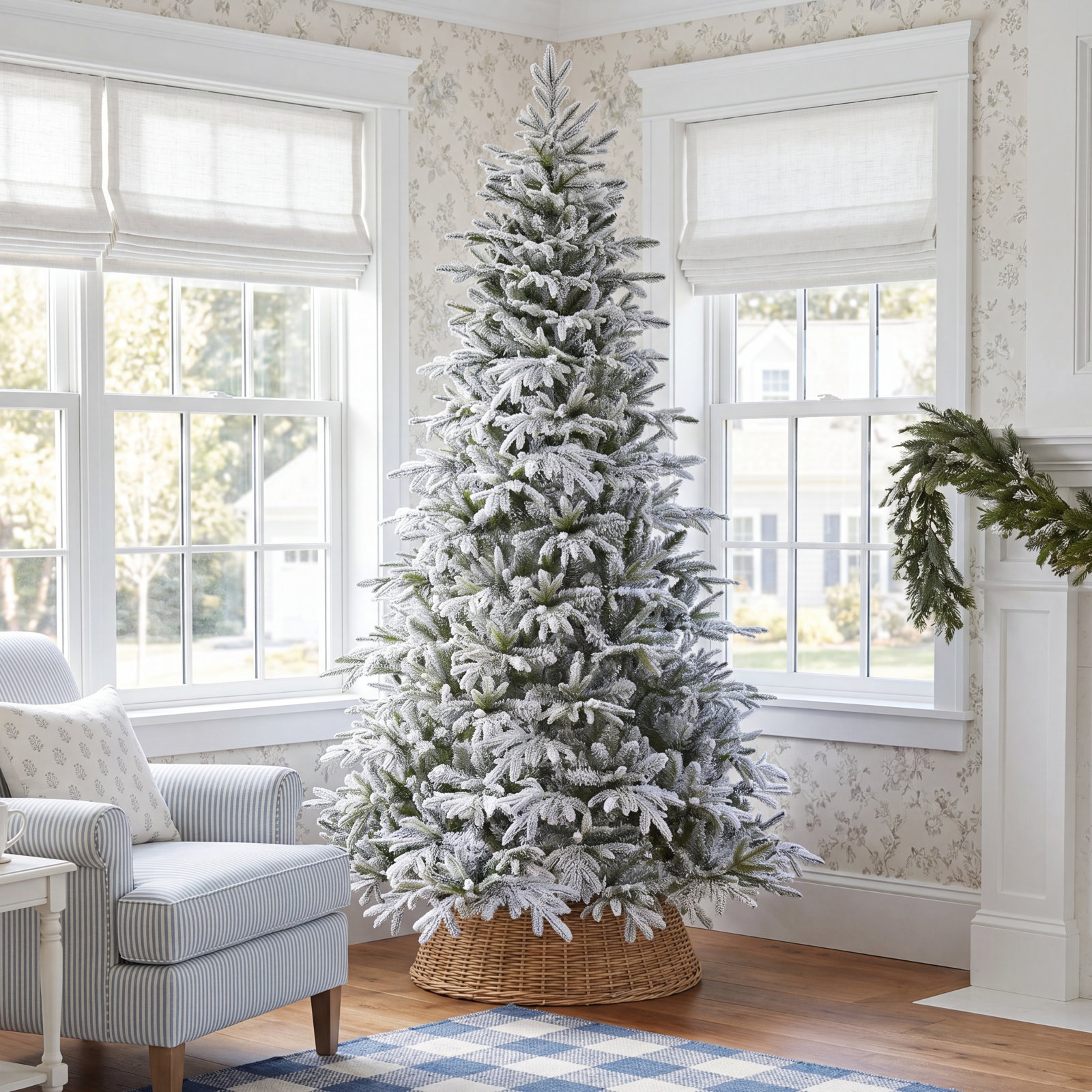 Frosted Pre-Lit Fir Christmas Tree, 6'