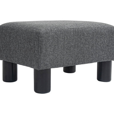 Charcoal Gray Foot Rest , Linen Fabric, Comfortable For Home Furnishing Covered Rest, Small All Interiors,