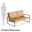 Causeuse en cuir Mid-Century en polyuréthane - Coussins amovibles, assemblage facile-2127929962