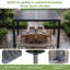Pergola extérieure de 3,66 m x 3,05 m avec toit à lames orientables et drainage intégré, pergola métallique robuste à lames orientables pour patios