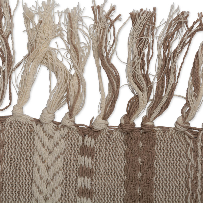Amundson Striped 100% Cotton Table Runner, Stone Brown, 108" L x 15" W