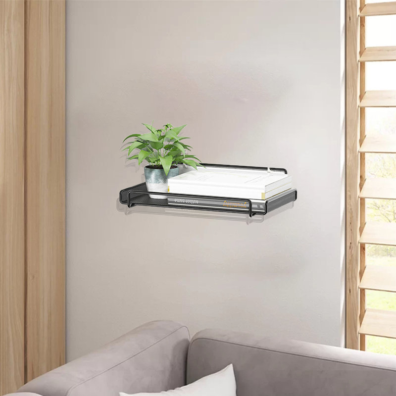 Aailiyah Metal Floating Shelf, Black