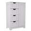 Armoire de rangement autoportante avec tablettes réglables, 4 tiroirs et 1 porte