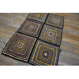 Multicolor Vintage American Mid Century Modern Hooked Rug
