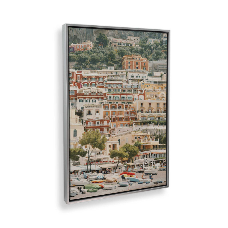 Impression sur toile Cliffside Colors, Cadre flottant en chrome poli, H 18,75 po x l 12,75 po x P 1,75 po
