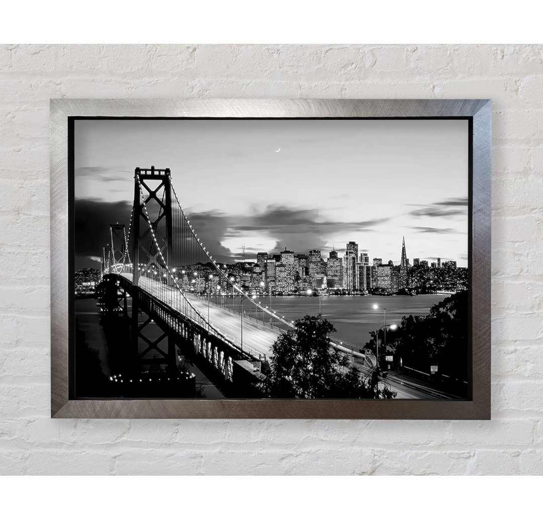 New York City von der Brooklyn Bridge B N W - Einzelne Bilderrahmen Kunstdrucke