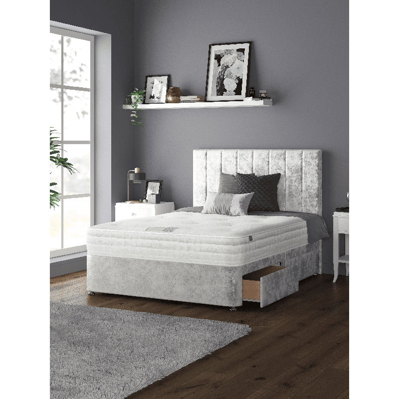 Hedley Upholstered Headboard, Double (4'6), Silver