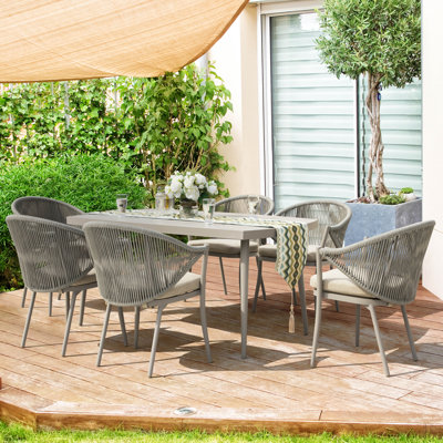 Stevan Rectangular Aluminum Outdoor Dining Table