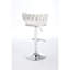 De 2 tabourets de bar, base en métal, crème, hauteur réglable, siège en velours, pivot pour tabourets de style moderne crème (2), repose-pieds et hauteur réglable, sièges confortables et pratiques dans les espaces de vie-117950920